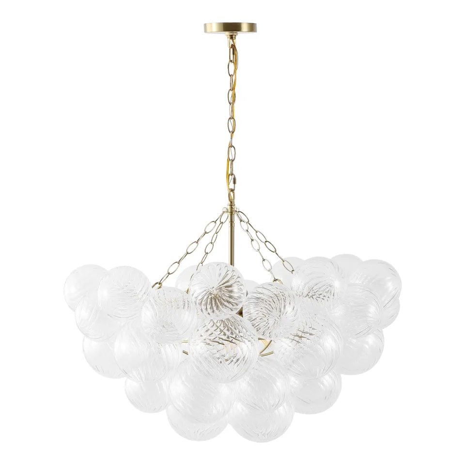 Safavieh Couture Betty Glass Bubbles Chandelier - Brass/Clear