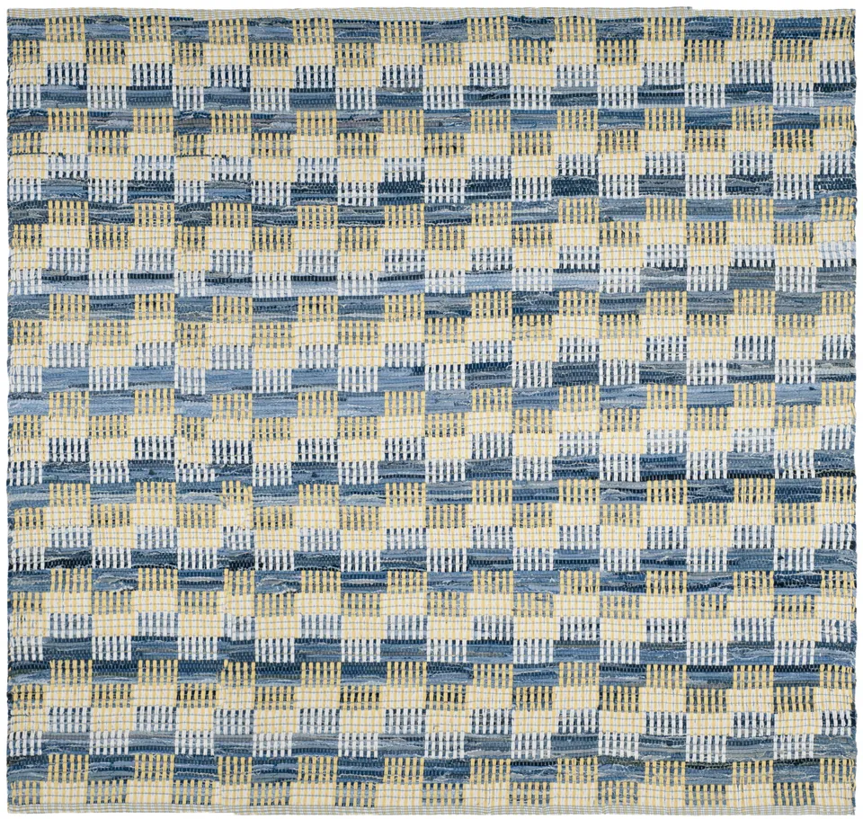 Arlo Home Hand Woven Area Rug, MTK121B, Gold/Multi,  4' X 4' Square