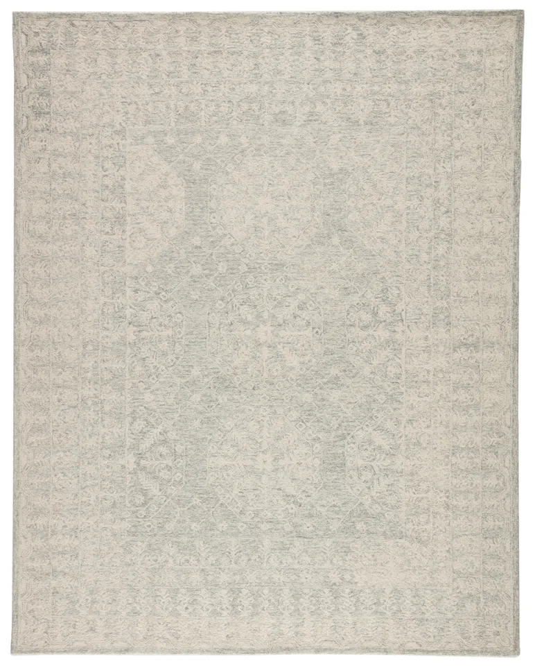 Linde Handmade Medallion Gray/ White Area Rug (10'X14')