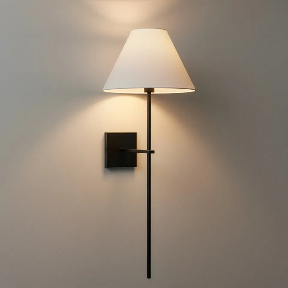Possini Euro Ayla 32" High Black and White Linen Wall Sconce