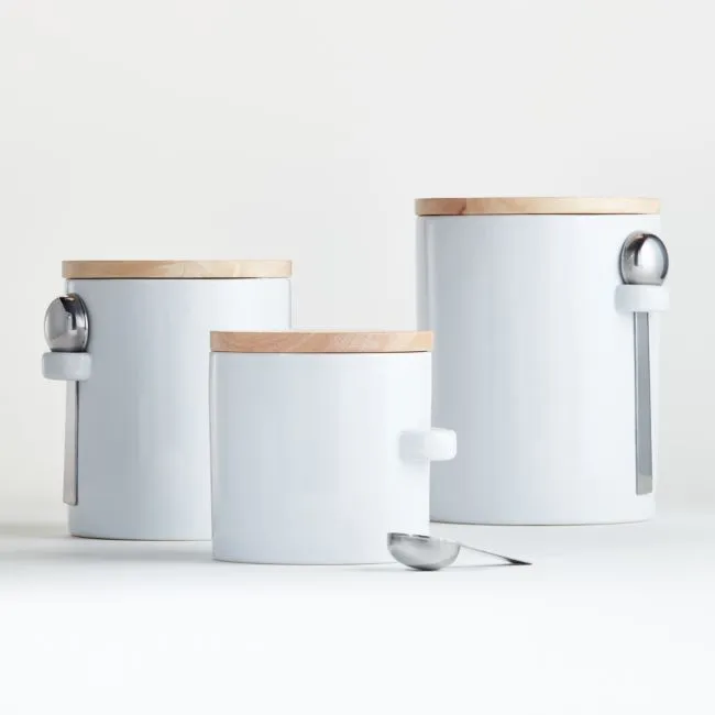 Aspen White Ceramic Canister Set