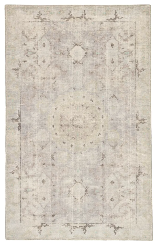 Modify Hand-Knotted Medallion Gray/ Blue Area Rug (2'X3')