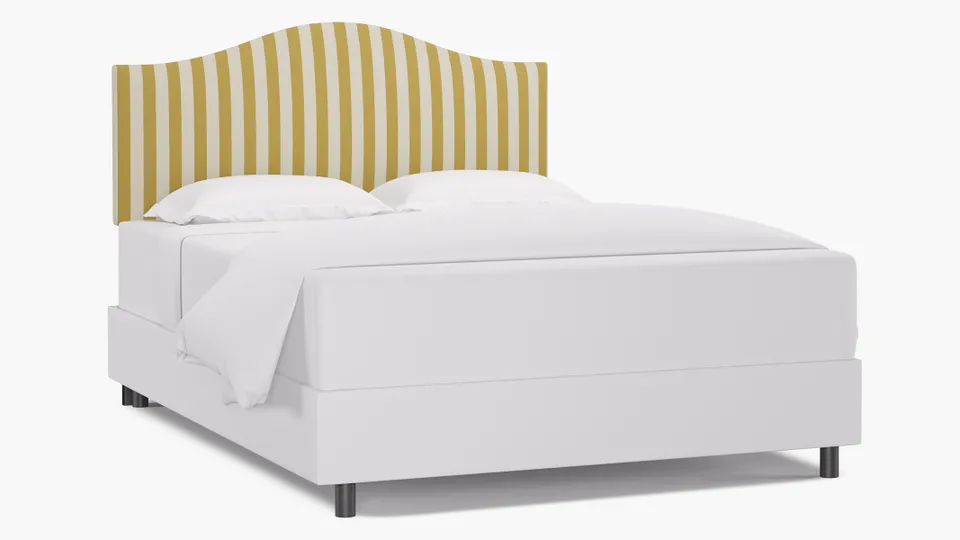 Camelback Headboard, Citrine Cabana Stripe, Queen