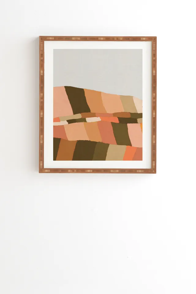Colorful Hills Ii by Alisa Galitsyna - Framed Wall Art Bamboo 20" x 20"