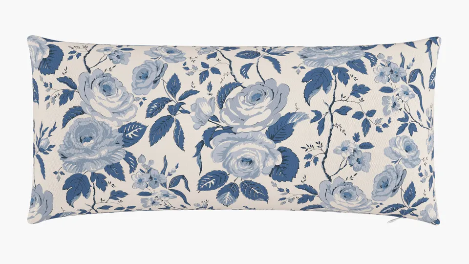 Throw Pillow 14" x 30", Delft Chintz, 14" x 30"