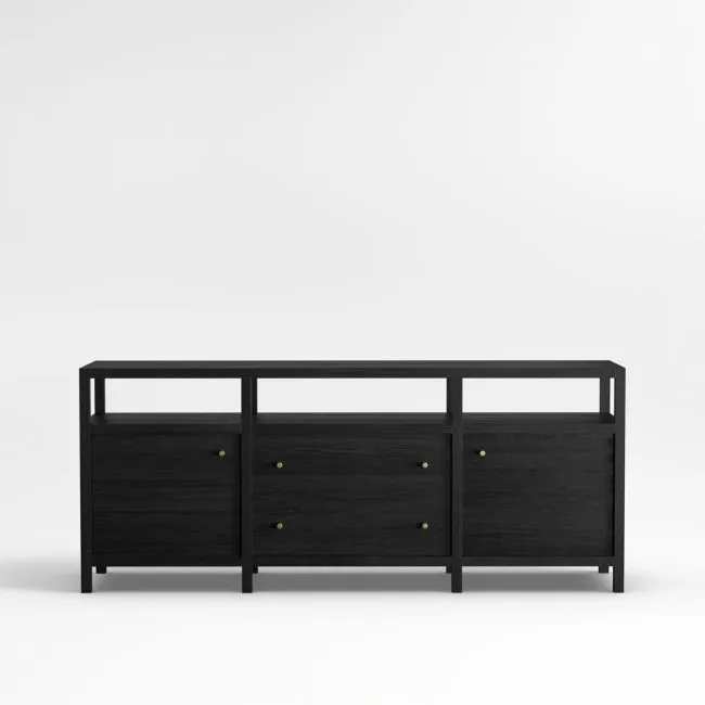 Keane 72" Black Wood Storage Media Console