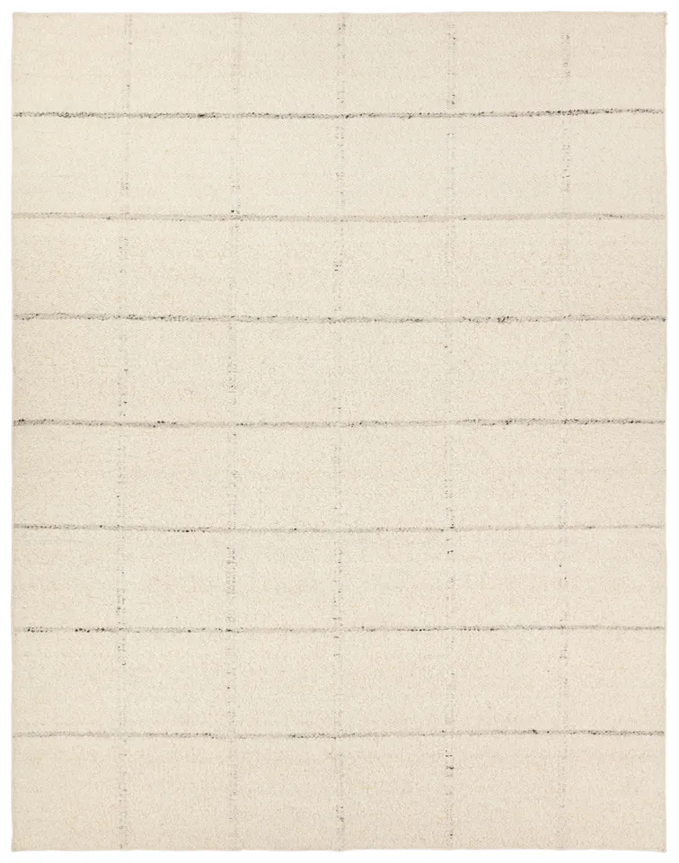 Coart LEO11 Handmade Stripes Ivory and Gray Area Rug (10'x14')