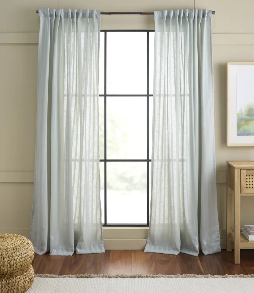 Zuri Luxe Stripe Window Panels 52x96", Set of 2 - Sage Green