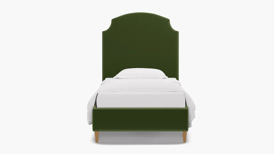 Cove Bed, Essex Performance Velvet, Natural Square Tapered Leg, Twin