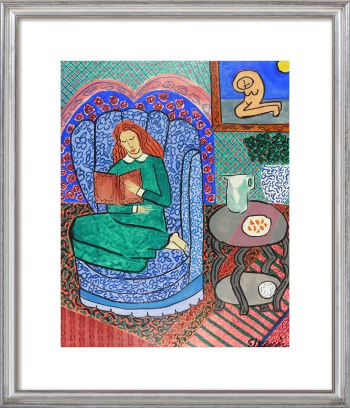 Red Headed Reader by Linda Elksnin for Artfully Walls