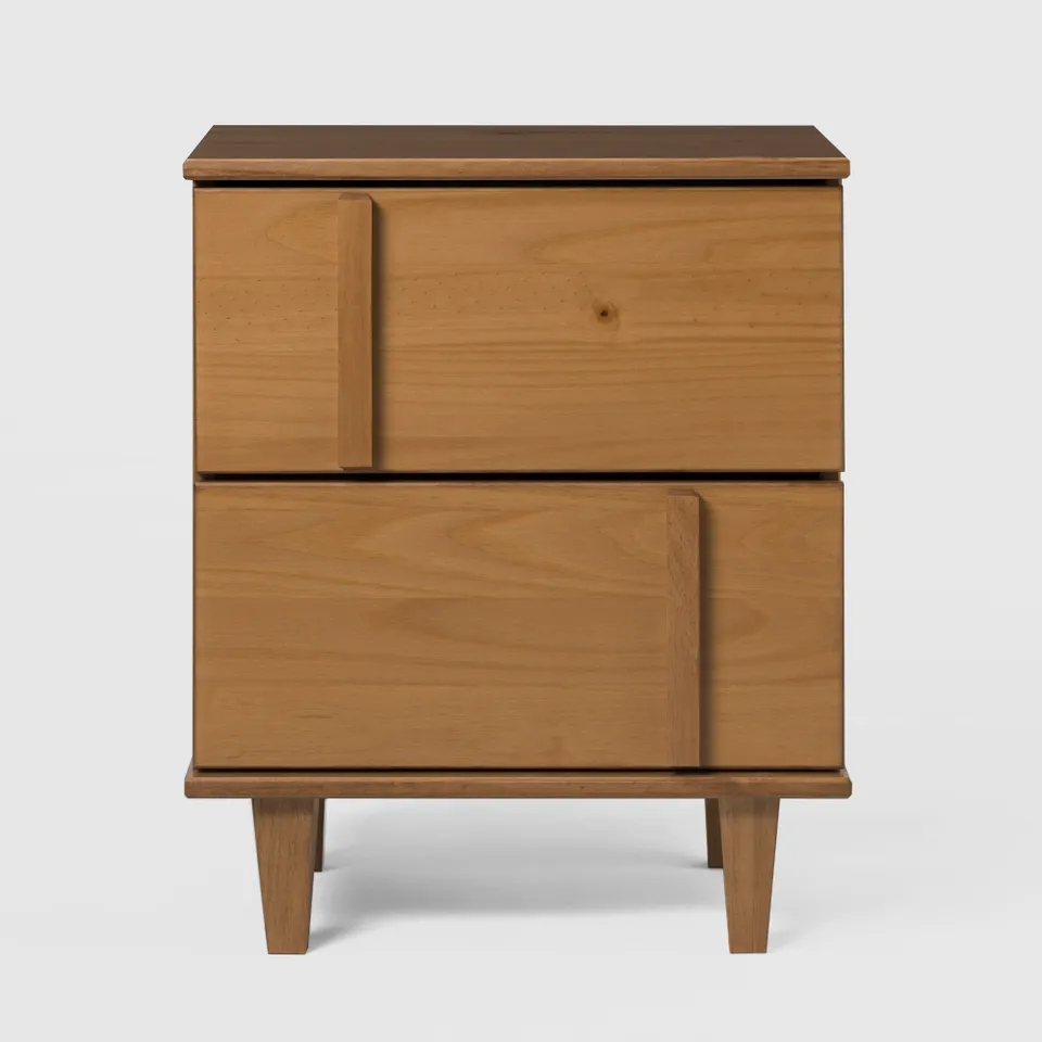 20" Modern Solid Wood Nightstand - Caramel