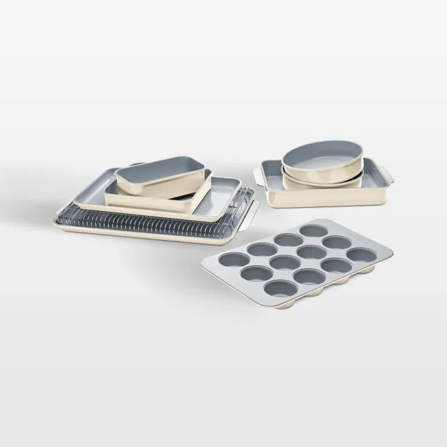 Caraway ® Cream Non-Toxic Ceramic Nonstick 11-Piece Mega Bakeware Set