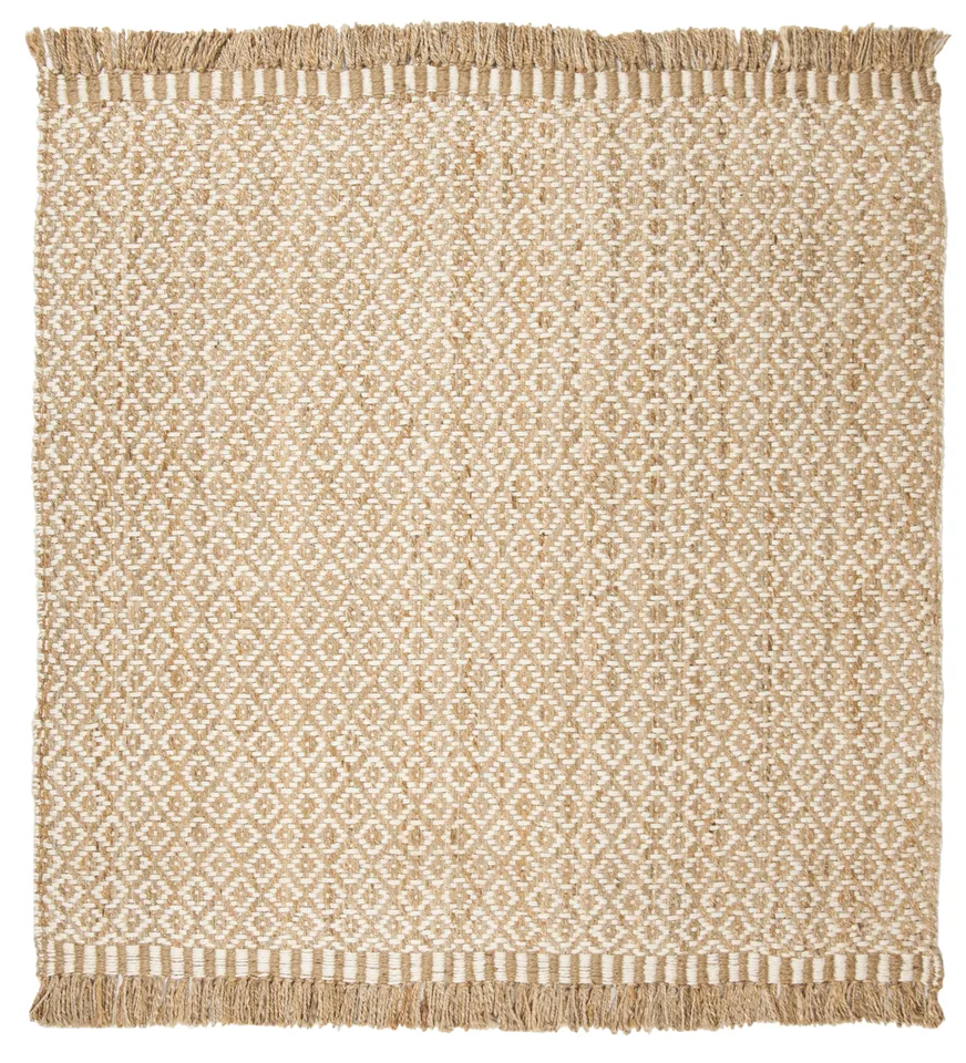 Arlo Home Hand Woven Area Rug, NF182A, Natural/Ivory,  7' X 7' Square