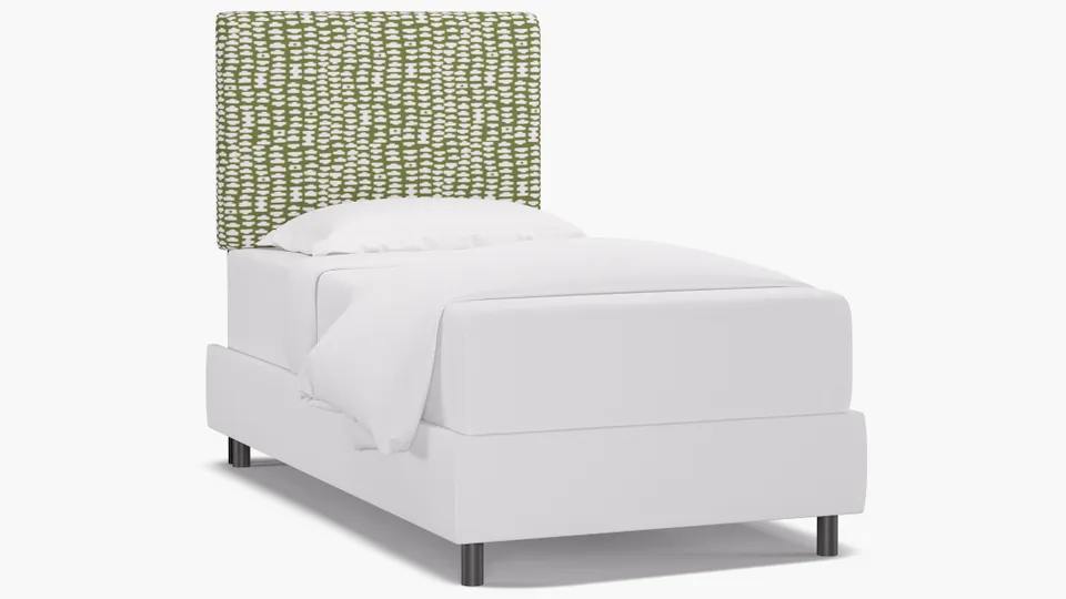 Square Back Headboard, Olive Odalisque, Twin