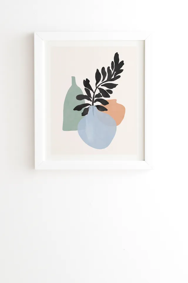 Sea Glass Vases by Gale Switzer - Framed Wall Art Basic White 30" x 30"