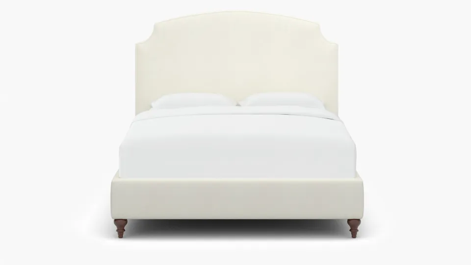 Cove Bed, Sheepskin, Walnut Traditional Turned Leg, Queen