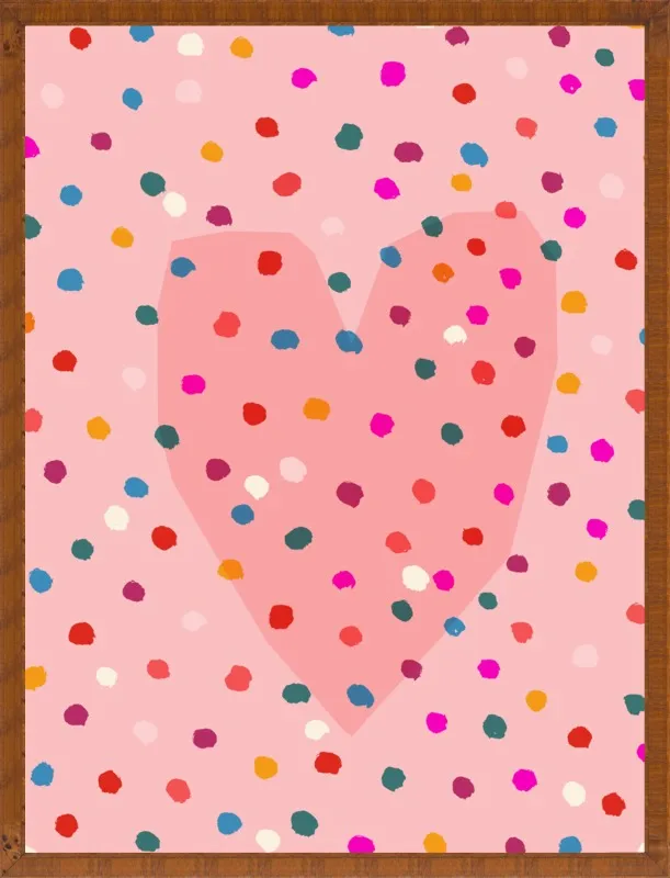 Rainbow Dotty Heart by Paula Mills for Artfully Walls