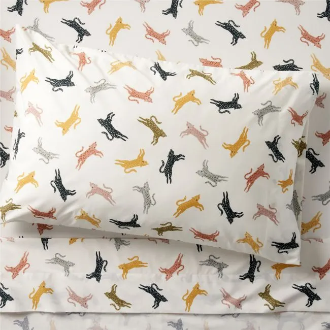 Stay Cool Leopard 100% Organic Cotton Percale Kids Twin Sheet Set