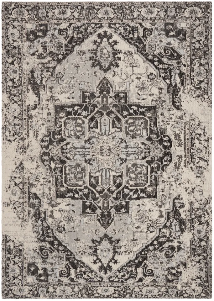 Arlo Home Woven Area Rug, CLV111H, Anthracite,  6' X 9'