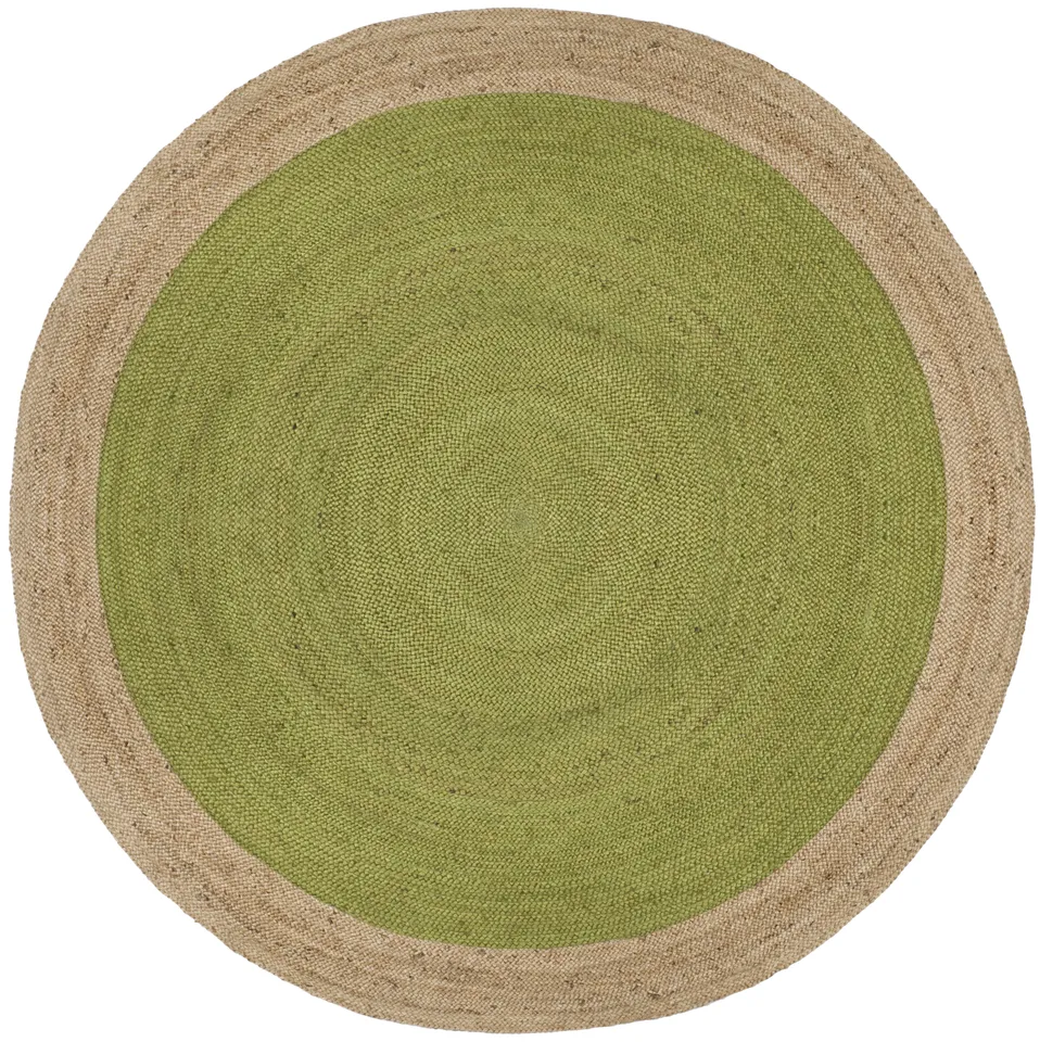 Arlo Home Hand Woven Area Rug, NF801G, Green/Natural,  8' X 8' Round