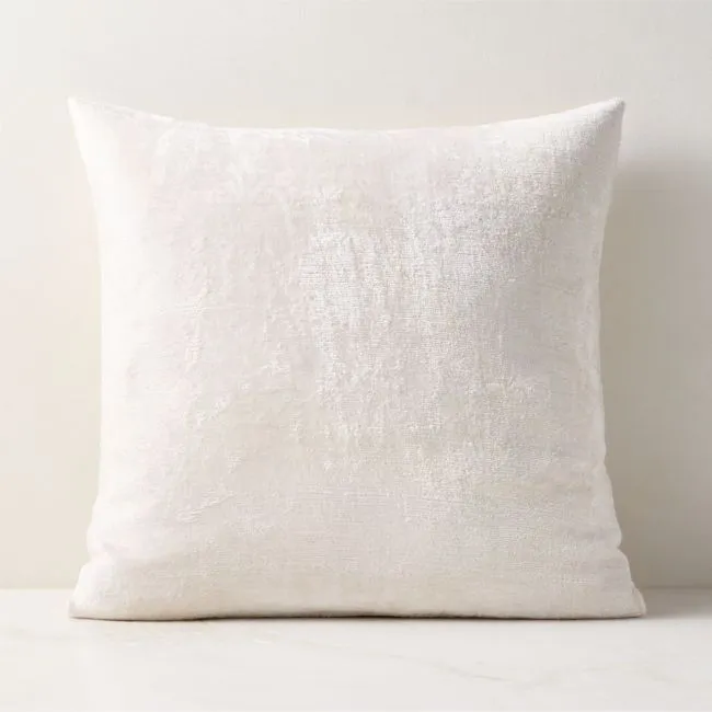 Truette White Turkish Silk Throw Pillow Cover 20"x20"