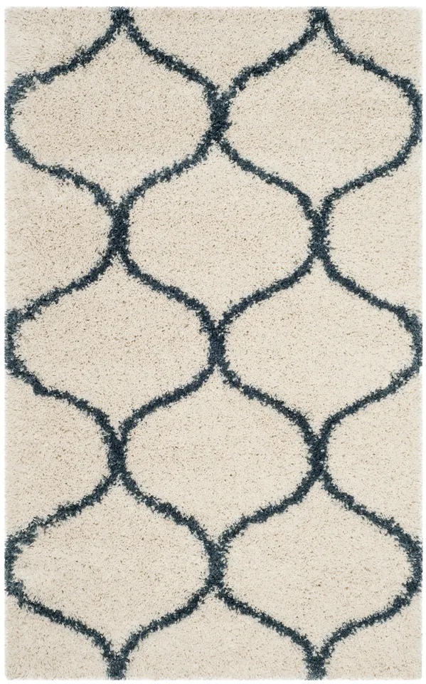 Arlo Home Woven Area Rug, SGH280T, Ivory/Slate Blue,  3' X 5'