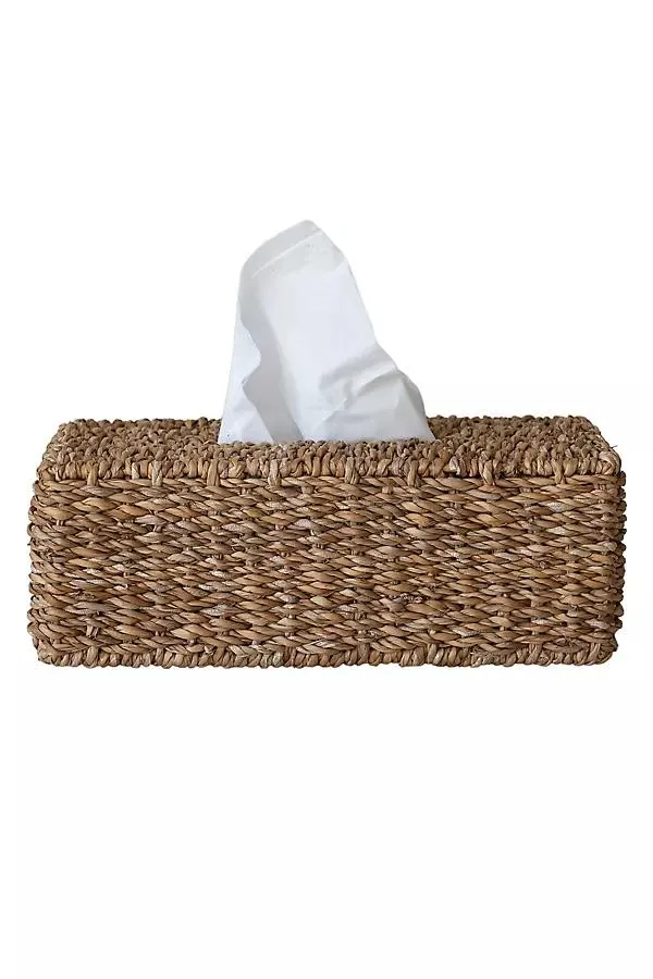 Hand-Woven Seagrass Tissue Box Cover