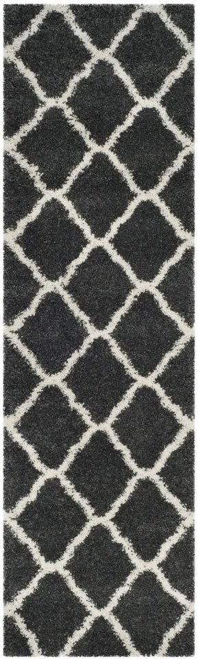 Arlo Home Woven Area Rug, SGH283G, Dark Grey/Ivory,  2' 3" X 6'