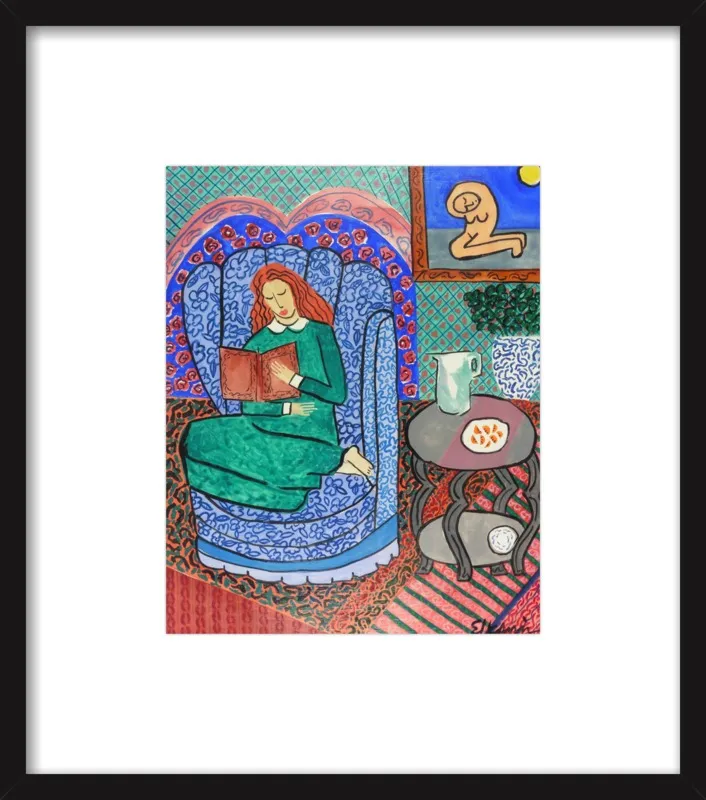 Red Headed Reader by Linda Elksnin for Artfully Walls