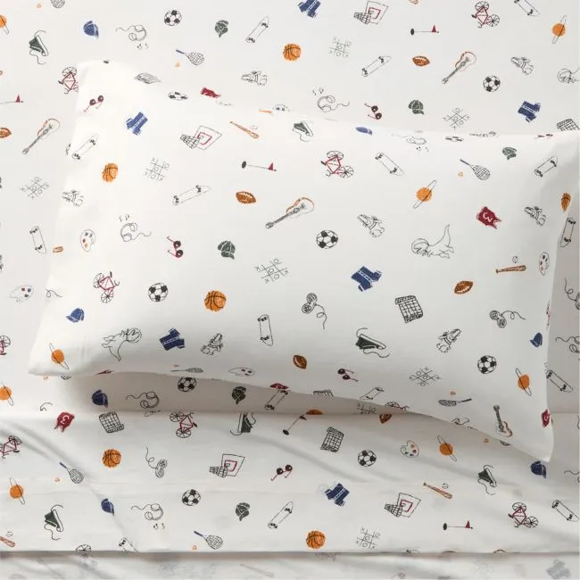Comfy Tee Victory Vibes 100% Organic Cotton Kids Twin Sheet Set
