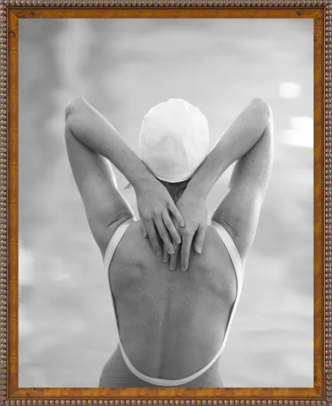 The Swimmer with a white  cap by Lucy Snowe for Artfully Walls