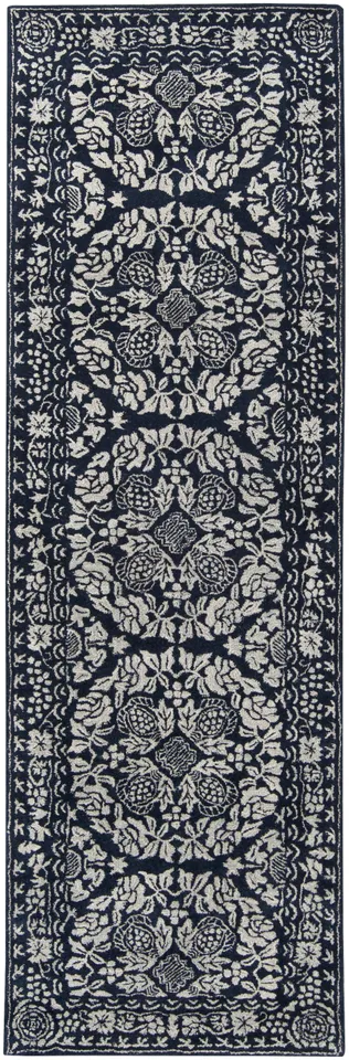 Smithson Black Indoor 3' x 12' Handmade Rug