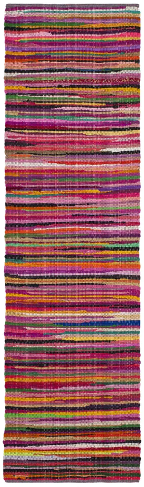 Arlo Home Hand Woven Area Rug, RAR240D, Red/Multi,  2' 3" X 8'
