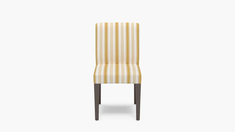 Signature Dining Chair, French Yellow Regency Stripe, Espresso Square Tapered Leg