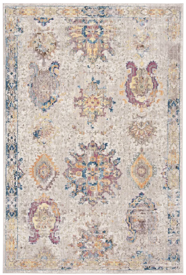 Arlo Home Woven Area Rug, BTL359A, Light Grey/Blue,  5' 1" X 7' 6"