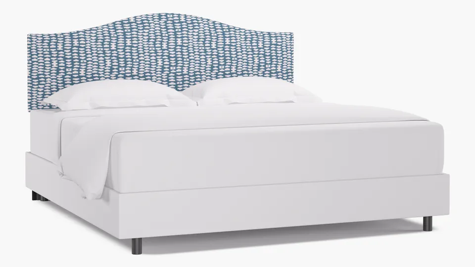 Camelback Headboard, Dusty Blue Odalisque, King