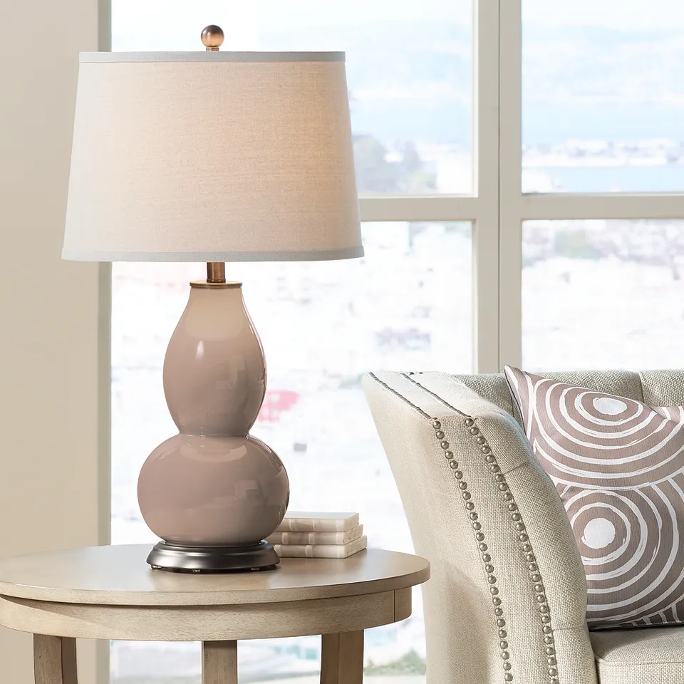 Redend Point Double Gourd Table Lamp with Vine Lace Trim