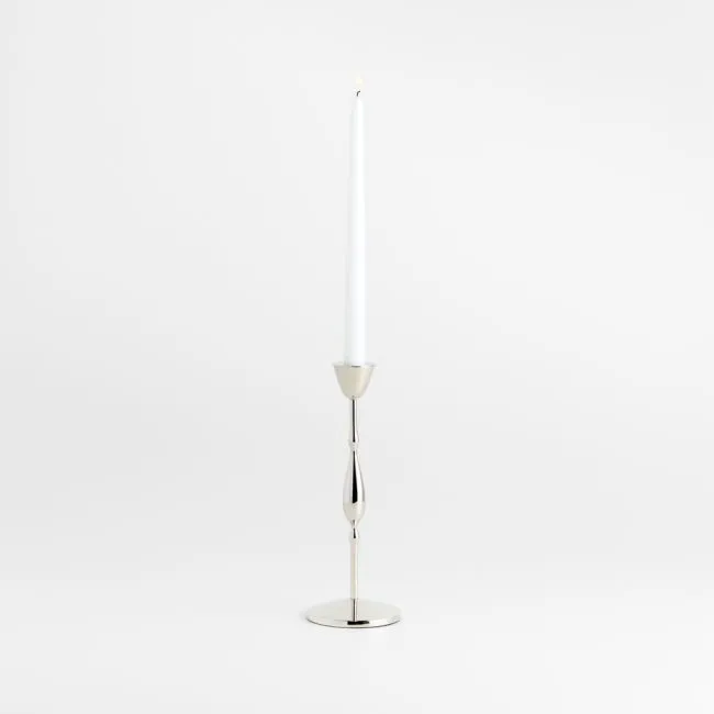Beaded Small Polished Chrome Finish Taper Holder 10.5"