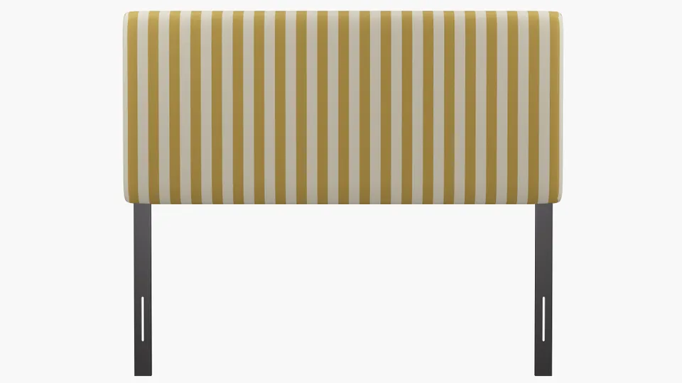 Square Back Headboard, Citrine Cabana Stripe, Queen