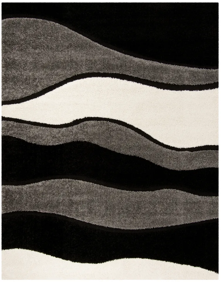 Arlo Home Woven Area Rug, SG475-8090, Grey/Black,  8' X 10'