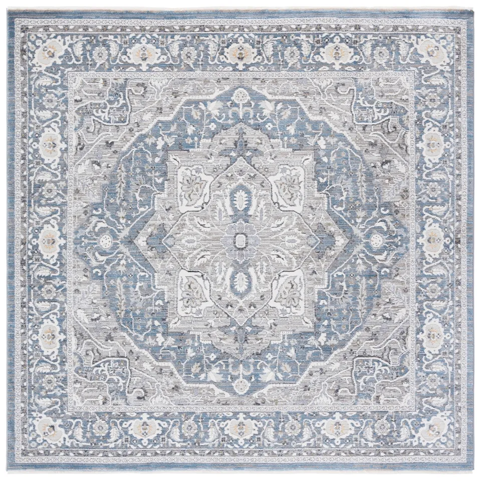 Lauren Ralph Lauren Collection Clover Rug, Blue / Light Grey, 6'7" x 6'7"