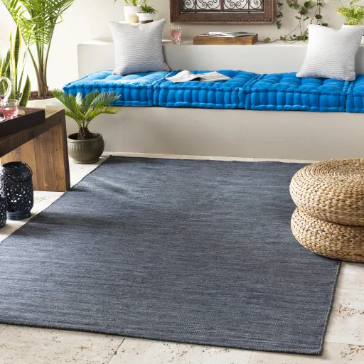Everett Blue Outdoor 5' x 7'6" Handmade Rug