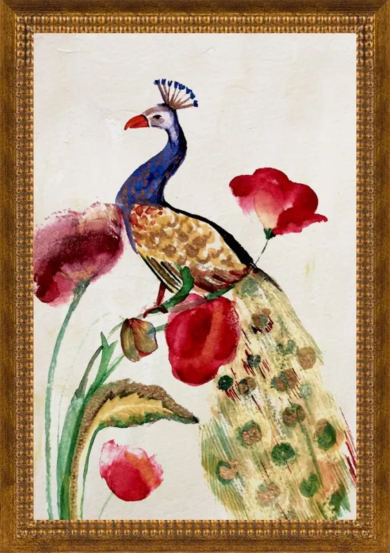 blue gold peacock by Ruti Shaashua for Artfully Walls