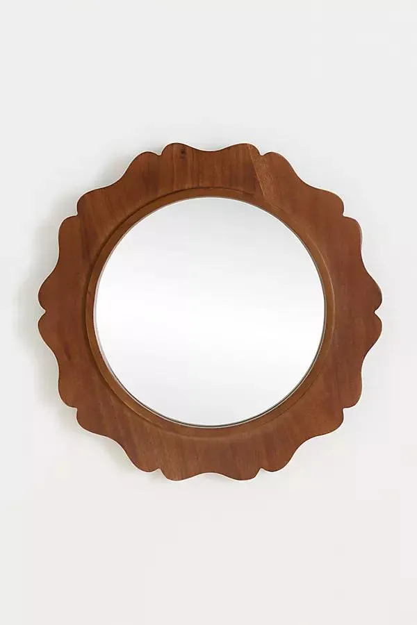Bonnie Small Scalloped Wood Mirror