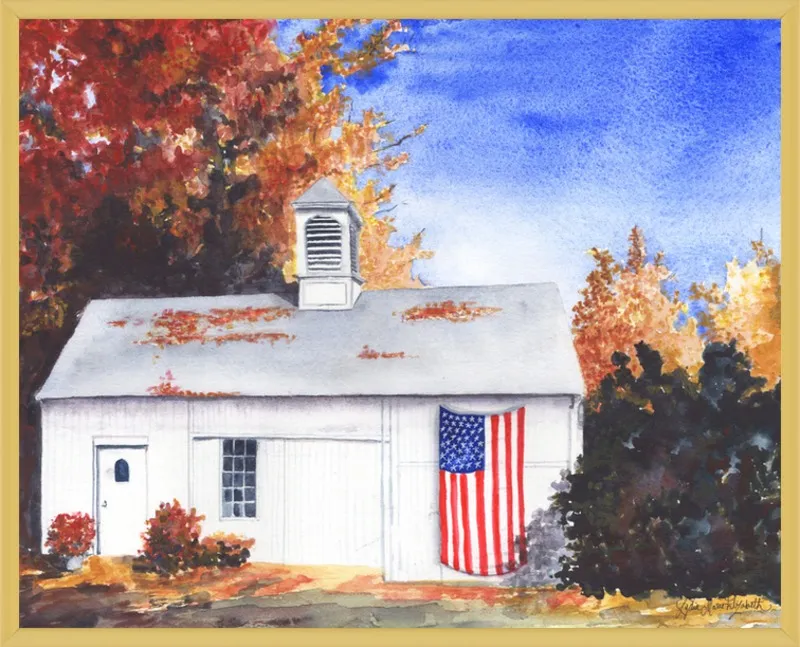 The Ross Barn in Fall by Lydia Marie Elizabeth for Artfully Walls
