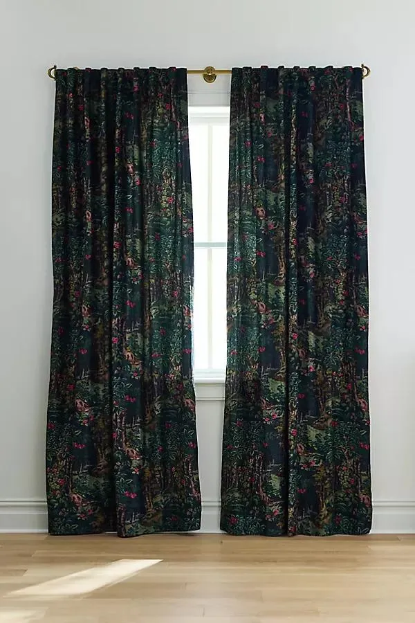 Edith Cotton Velvet Printed Curtain