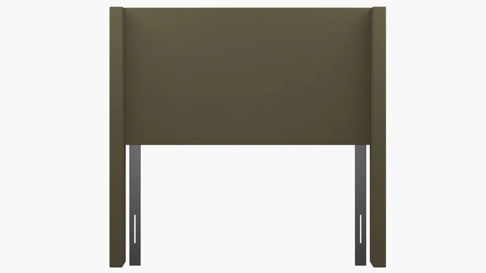 Modern Wingback Headboard, Olive Everyday Linen, Full