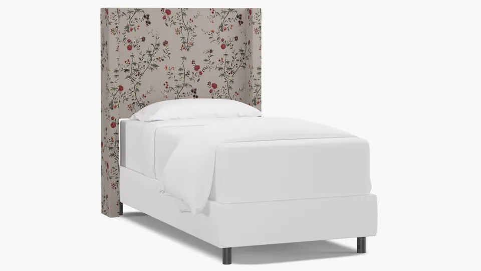 Modern Wingback Headboard, Multi Bamboo Garden, Twin