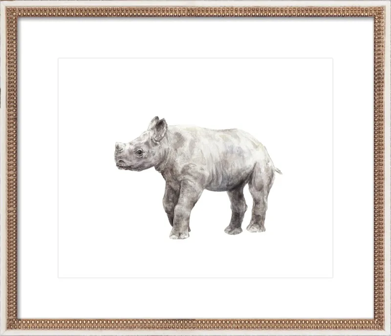 Baby Rhino Watercolor by Lauren Rogoff for Artfully Walls