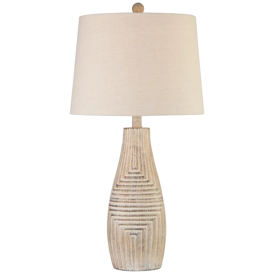 Franklin Iron Works Chico 27" Light Beige Modern Rustic Table Lamp